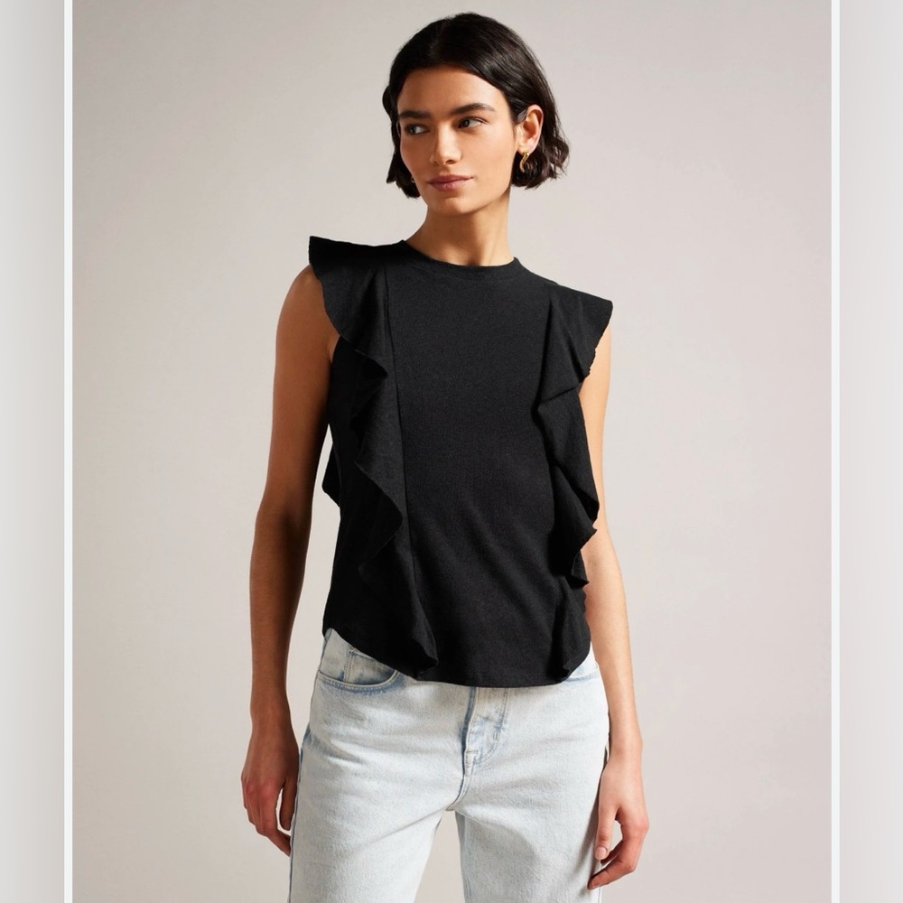 New TED‎ BAKER -KATHLEY Ruffle Shirt Blouse Women Size 4